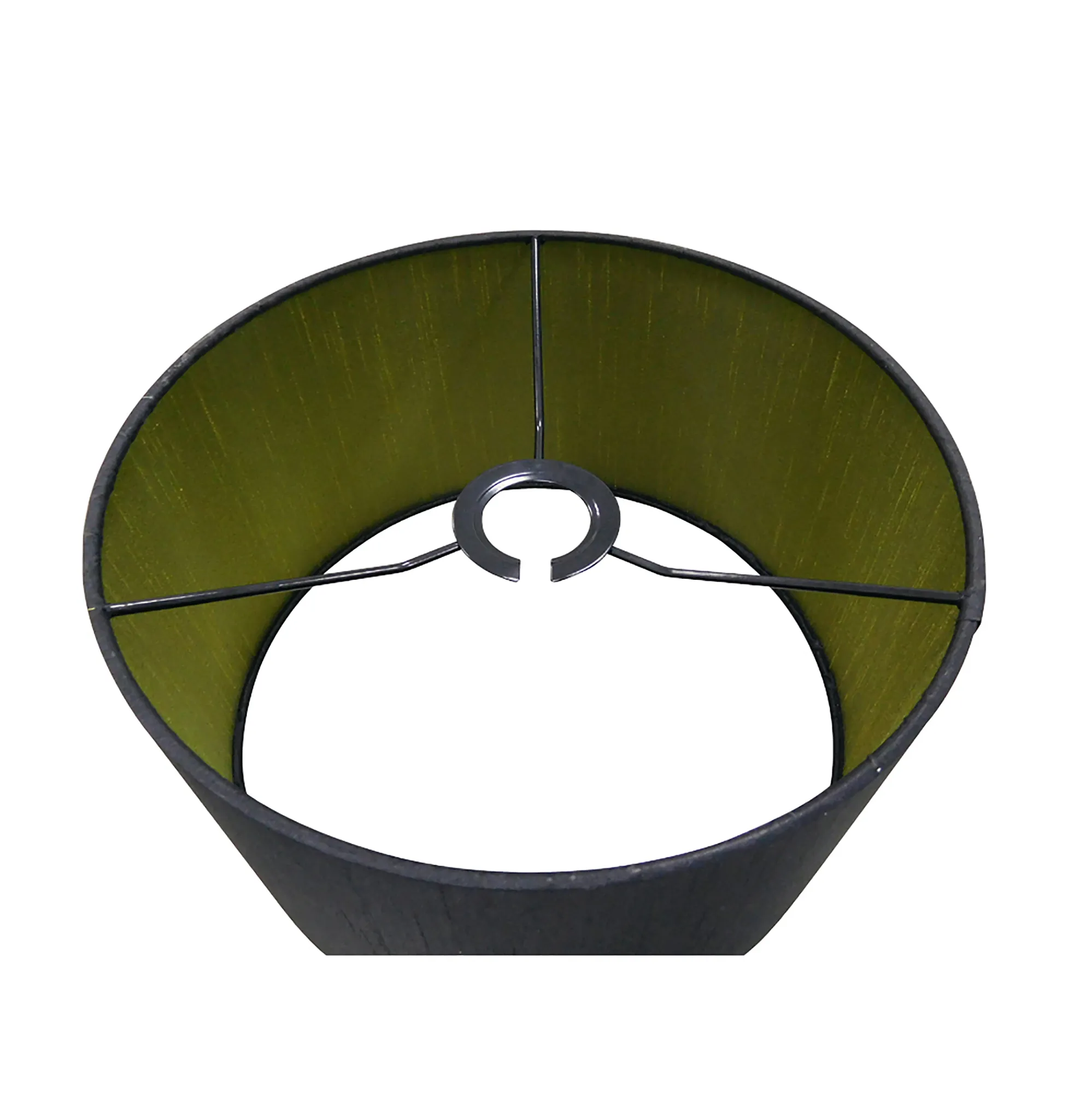 Baymont 30cm Shade 3 Light Pendant Satin Nickel, Midnight Black/Green Olive DK0589  Deco Baymont SN BL/GR